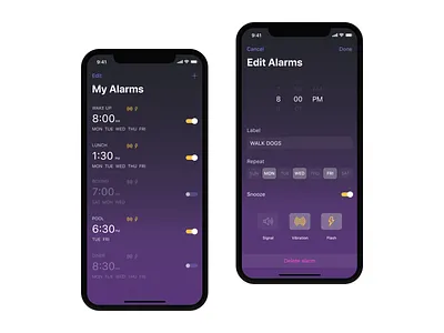 Alarm clock alarm alarm app alarm clock app clock design illustration ios iphone mobile mobile app morning sketch ui ux web