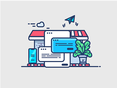 Web & Mobile App House (Custom vector graphics) illustraion interaction design uiux uiuxdesign