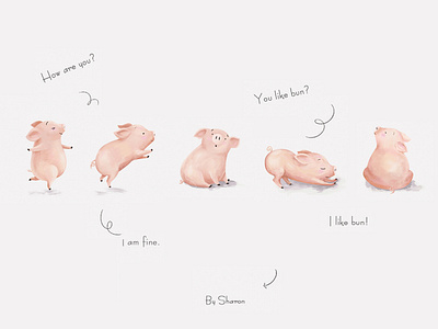 Happy pig year！ card cute illustration pig