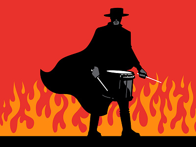 Drumming Zorro drum marching band minimal vector zorro