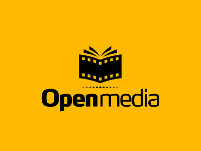 Open Media book cinema film knowledge logo media reading strip