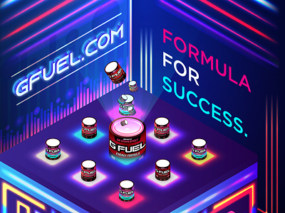 Advert Design abstract design advertisement branding design gfuel illustration illustrator isometric vector