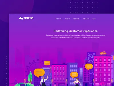 Trilyo : Landing page design brand agency brand and identity brand development branding dark theme design design studio hotel app illustration landing design landing page landing screen logo logo design typography ui ux vector website website design