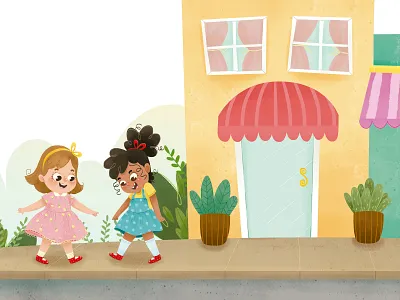 Red Shoes children book digital painting illustration