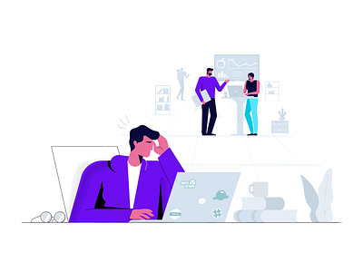 People at office homepage illustration landingpage office people workspace