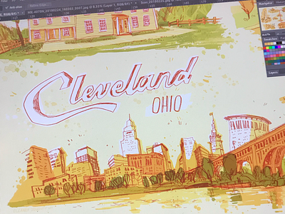 CLE 2 cityscape cleveland illustration