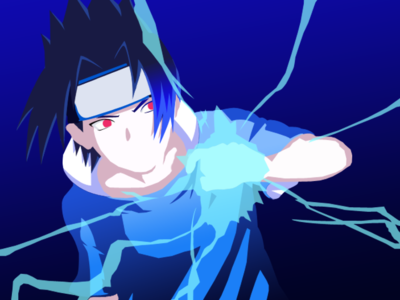 Sasuke's Chidori art chidori design digital art fan art flat illustration lightning minimalist naruto sasuke sasuke uchiha sharingan vector