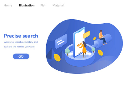 搜索类网页 ui web 元素 插画 搜索 素材 网页 网页插画