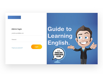 Login Screen - web Portal elearning english learning learning app login design login form login page ui design ux ui design website