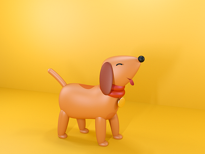 puppy cinema4d design illustration