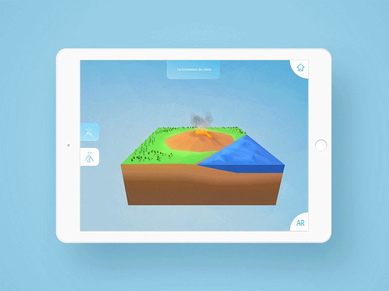 Volcans 3d app ar augmented reality courses ui ux