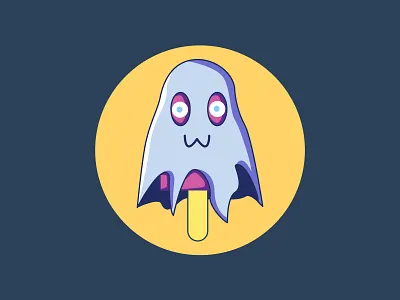 Cute Ice Cream Ghost cartoon color cute design ghost ice cream illustration vector