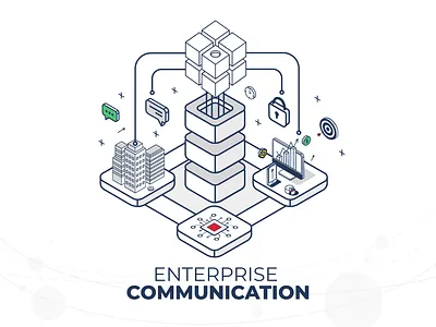 Enterprise Communication Illustration artwork communication connect enterprise hero homepage illustration telecom telecommunication vector