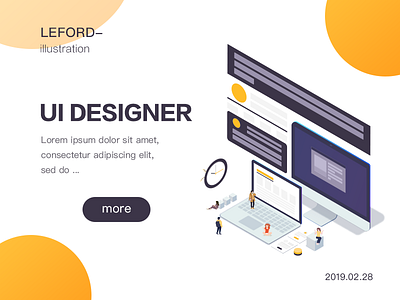 work 2.5d illustration ui web