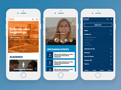 Bucknell University - Mobile Website mobile ui design university ux design