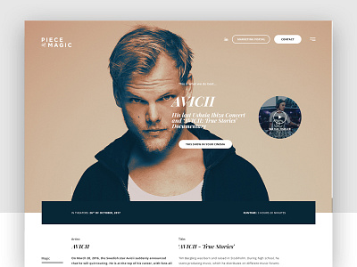 Piece Of Magic Detail Page andre rieu avicii blue design movie movies sand theatre webdesign website