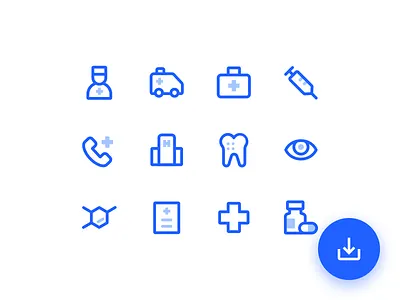 Free icon pack - 24 Medical Icons design freebie health iconography icons illustration medical pack pictogram set therapy vector