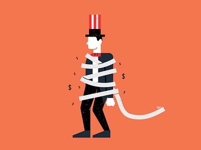 Debt of America america american art business debt dollar editorial geometric graphic illustration money reciept uncle sam united states vector