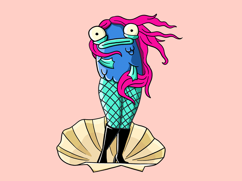 Birth of Fishlegs 2d 2d animation animation character design fish fishlegs frame by frame illustration mermaid photoshop