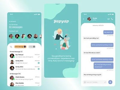 Social Media Chat UI Design chat app graphic design motion graphics social media ui ui