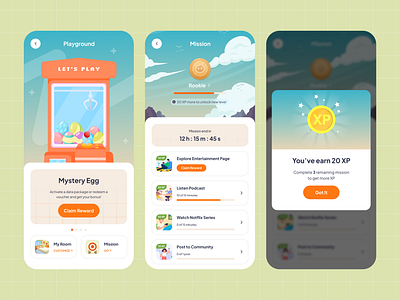 Mobile Gamification Reward System🎮 coin design game illustration interaction design mobile ui ux