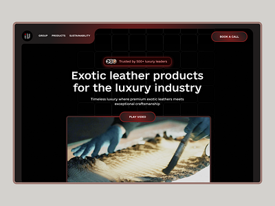 Landing for leather supplier landing page ui ux web design