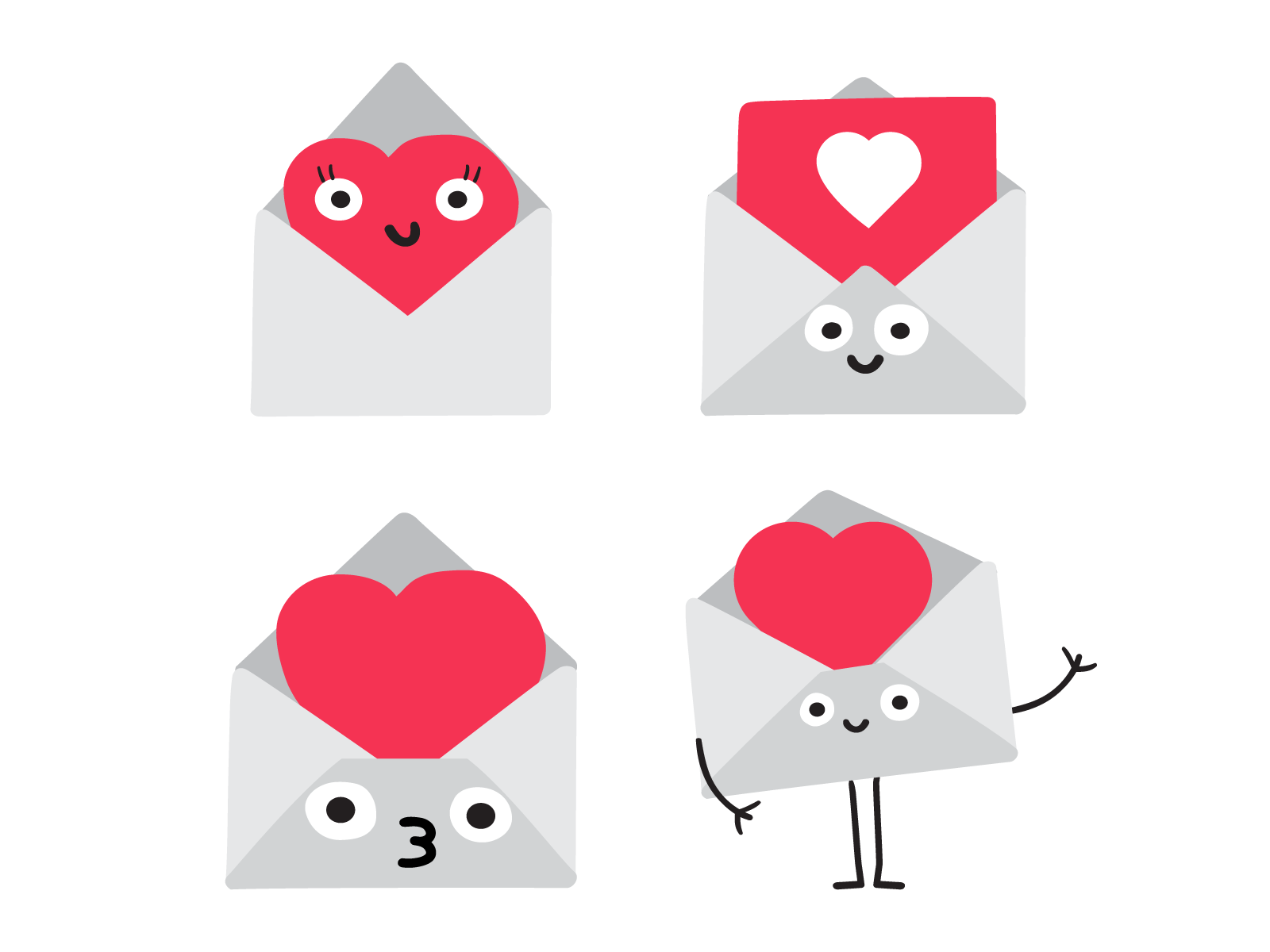 Valentine's cards 14 feb branding card character cute design envelope february flat fun graphic design icon illustration letter logo love mark symbol ui valentine