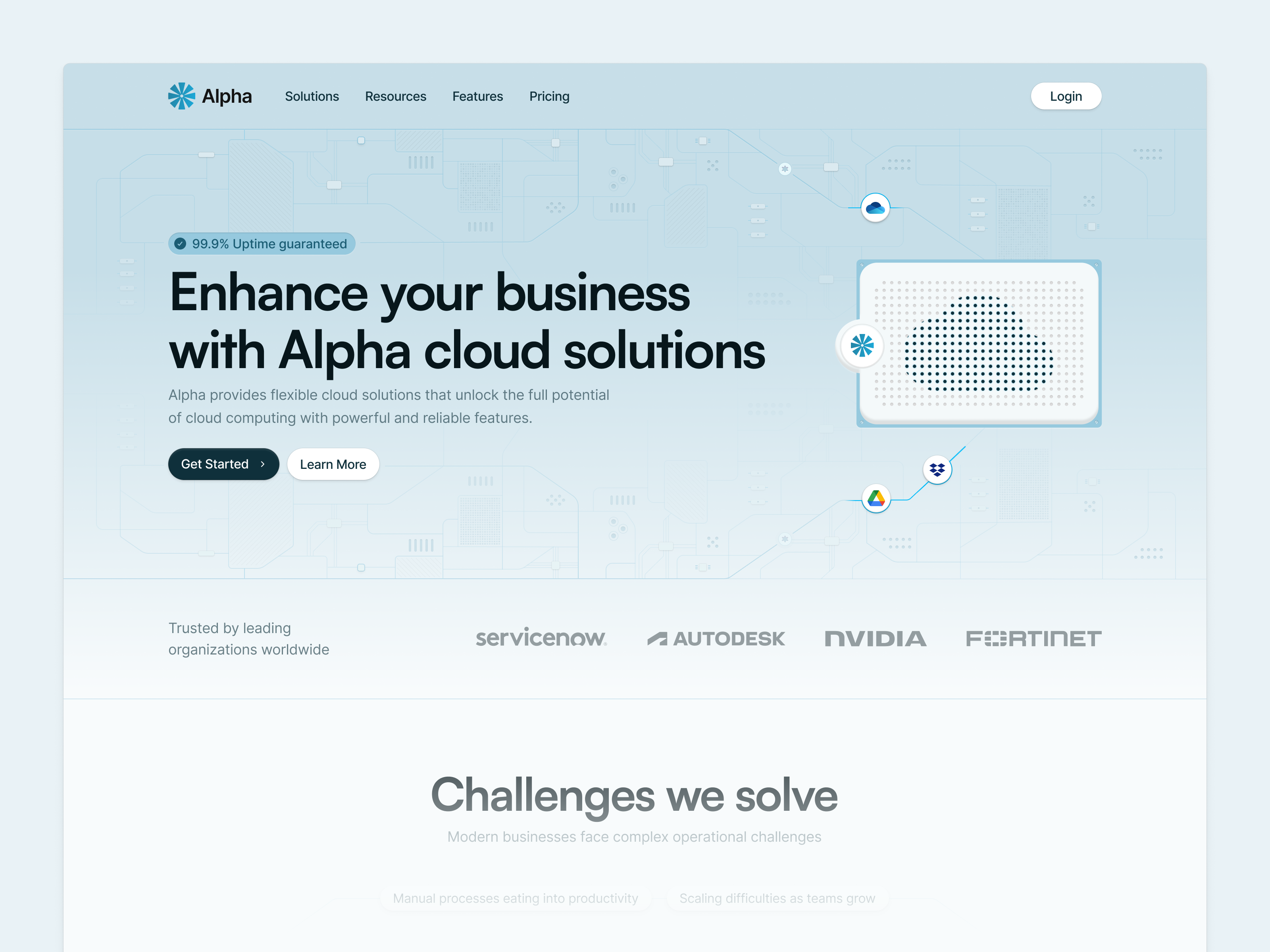 Example of Alpha - Hero Section