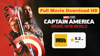 Captain America Brave New World (2025) Movie Download 𝙛𝙞𝙡𝙢 3d graphic design logo