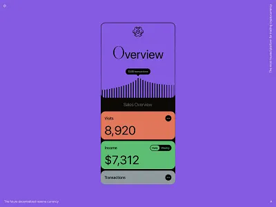 Overview app brutalism btc clean color design finance fintech illustration minimal mobile purple ui ux