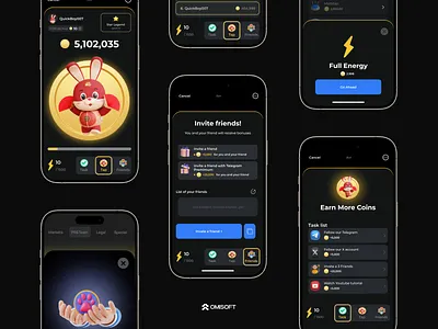 Telegram Tap2Earn Mini-Game UI/UX Design app design hamster combat design notcoin design telegram game design telegram mini app design uiux design