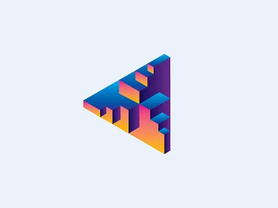 Steps Play design icon logo vector