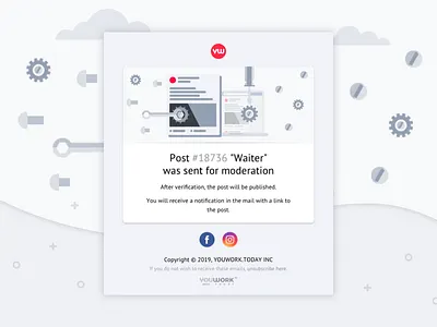 Your Job Post Was Sent For Moderation Email design email moderation post sent ui ux