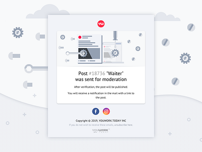 Your Job Post Was Sent For Moderation Email design email moderation post sent ui ux