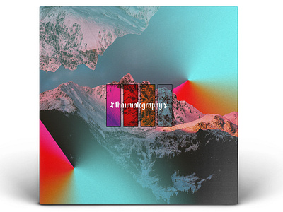 Thaumatography abstract album album art album artwork album cover album cover design cloud color design geometry gradiant illustration kev andré perrin light pink space vintage