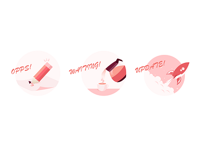 Opps, Waiting, Update illustration opps ui update waiting