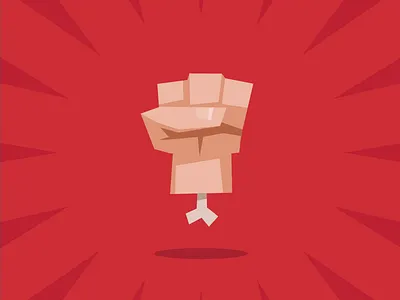 REVENGE! bone cartoon fingers fist flat game art game icon hand icon illustration red revenge severed silly vector