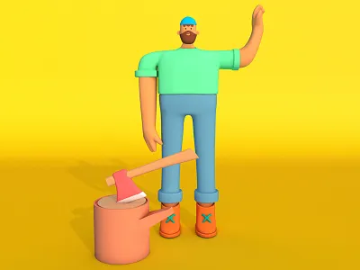 Lumberjack 3d character character design cinema 4d motion graphics