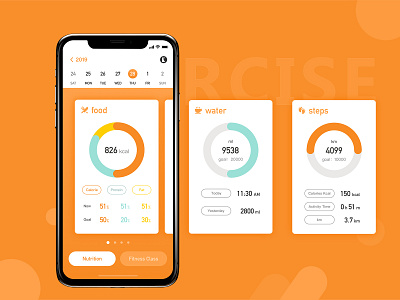 Health Management User Interface app design ui ux vector