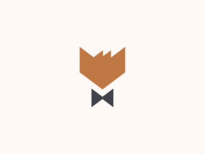 Fox Clothing Brand black fancy fox fun geometric hair logo simple tie unique