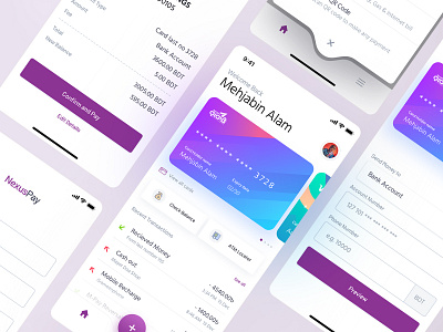 Financial Mobile Wallet App Redesign app card clean creative design finance hire interface ios iphone x minimal money payment redesign send money ui user experience user interface ux wallet