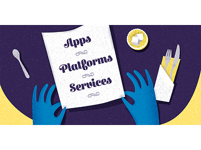 Menu Dribbble adobe illustrator apps digital digital illustration graphic design hands illustration illustrator menu pivotal platforms services tech