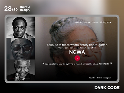 Dark Code Daily UI 30 - Day 28 dailyui dark code design design concept dribbble heroes history interface interface design tribute ui uiux design ux ux designer ux ui design website