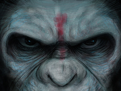 Planet Of The Apes freehand drawing illustration