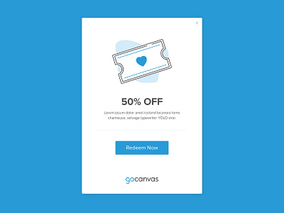 Daily UI | 061 blue claim coupon daily ui challenge dailyui dailyui 061 design gocanvas redeem coupon ui