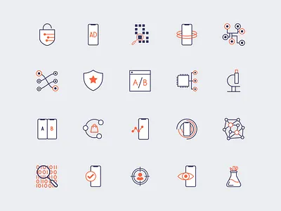 Mobile Marketing Tech Company Icon Set ads app marketing branding icon iconography icons set illustration marketing mobile tech