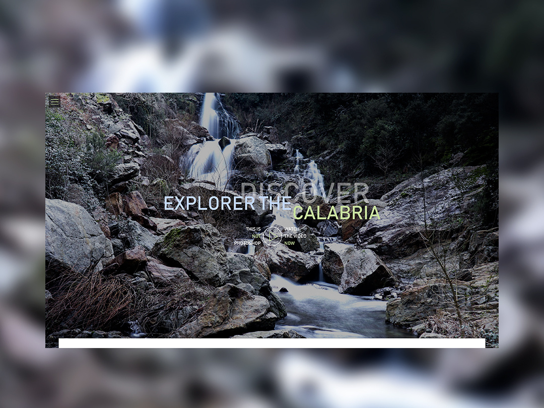 Example of UI&UX \\ 1 - Concept cover web site for excursions