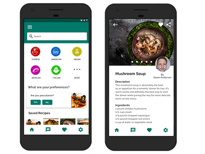 Recipe app inspired by Yelp design ui ui design uidesign uiux uiuxdesign user inteface userexperiance userinterfacedesign ux design uxdesign