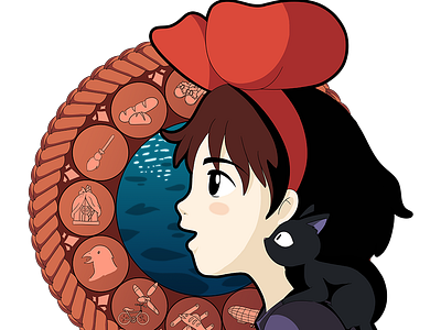 Kiki adobe anime cartoon delivery drawing ghibli illustration illustrator kiki kikis kikis delivery service mucha photoshop procreate service studio