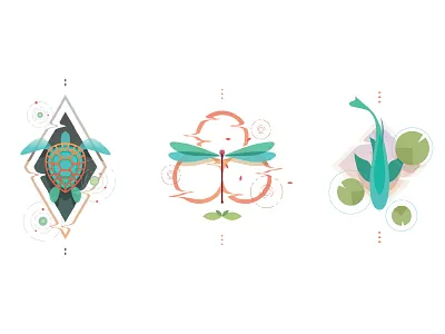 Art Prints ( theme : pond ) art print calm design dragonfly fish illustration pond turtle vector water